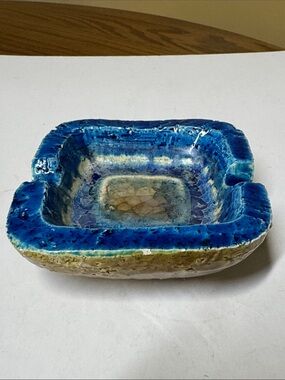 Aldo Londi for Bitossi astray in Rimini blue glazed ceramic 3.5”